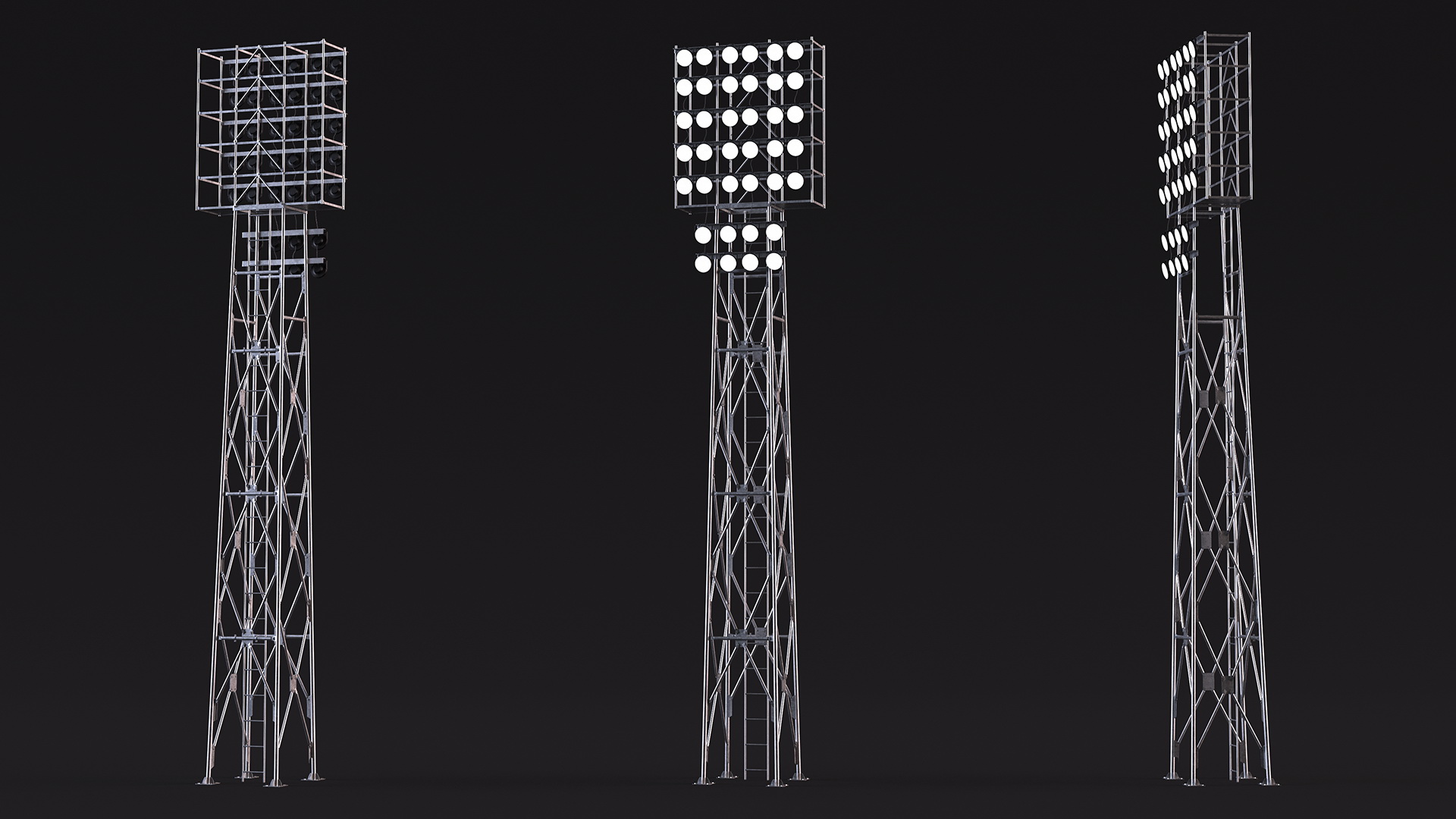 Spotlights Lighting Tower Illuminated 3D