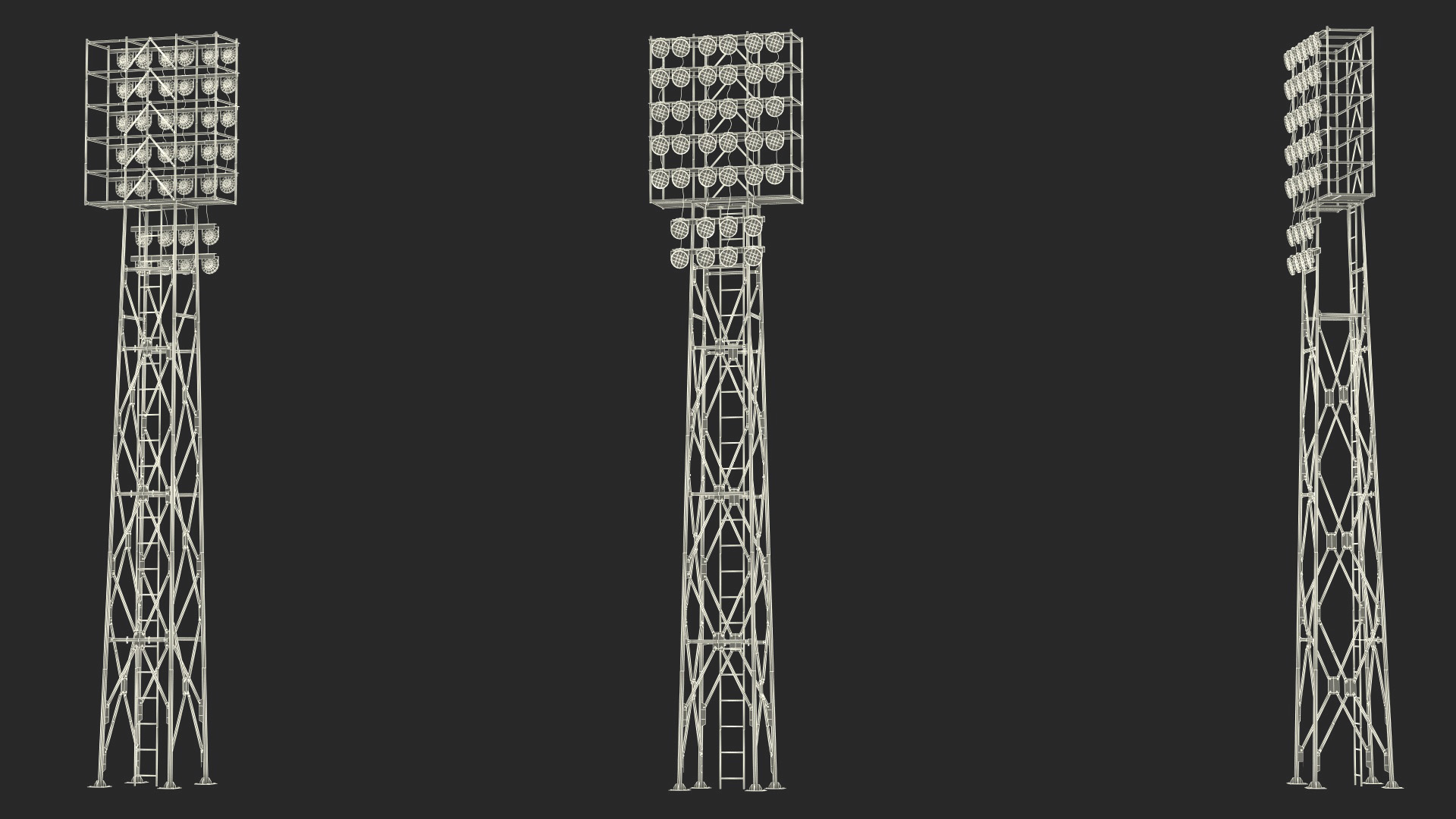 Spotlights Lighting Tower Illuminated 3D