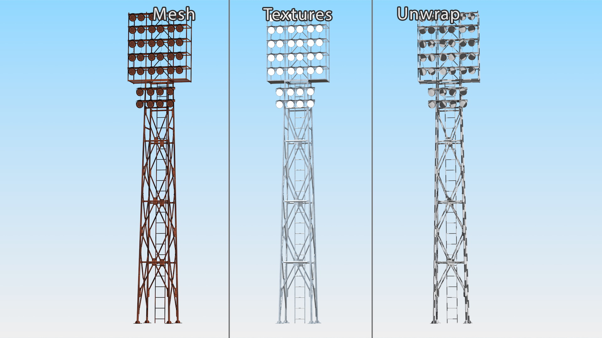 Spotlights Lighting Tower Illuminated 3D