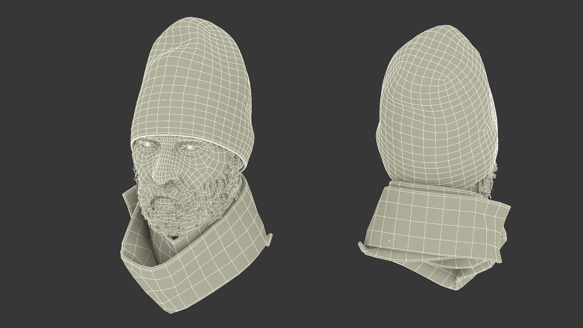 Homeless Man Head 3D