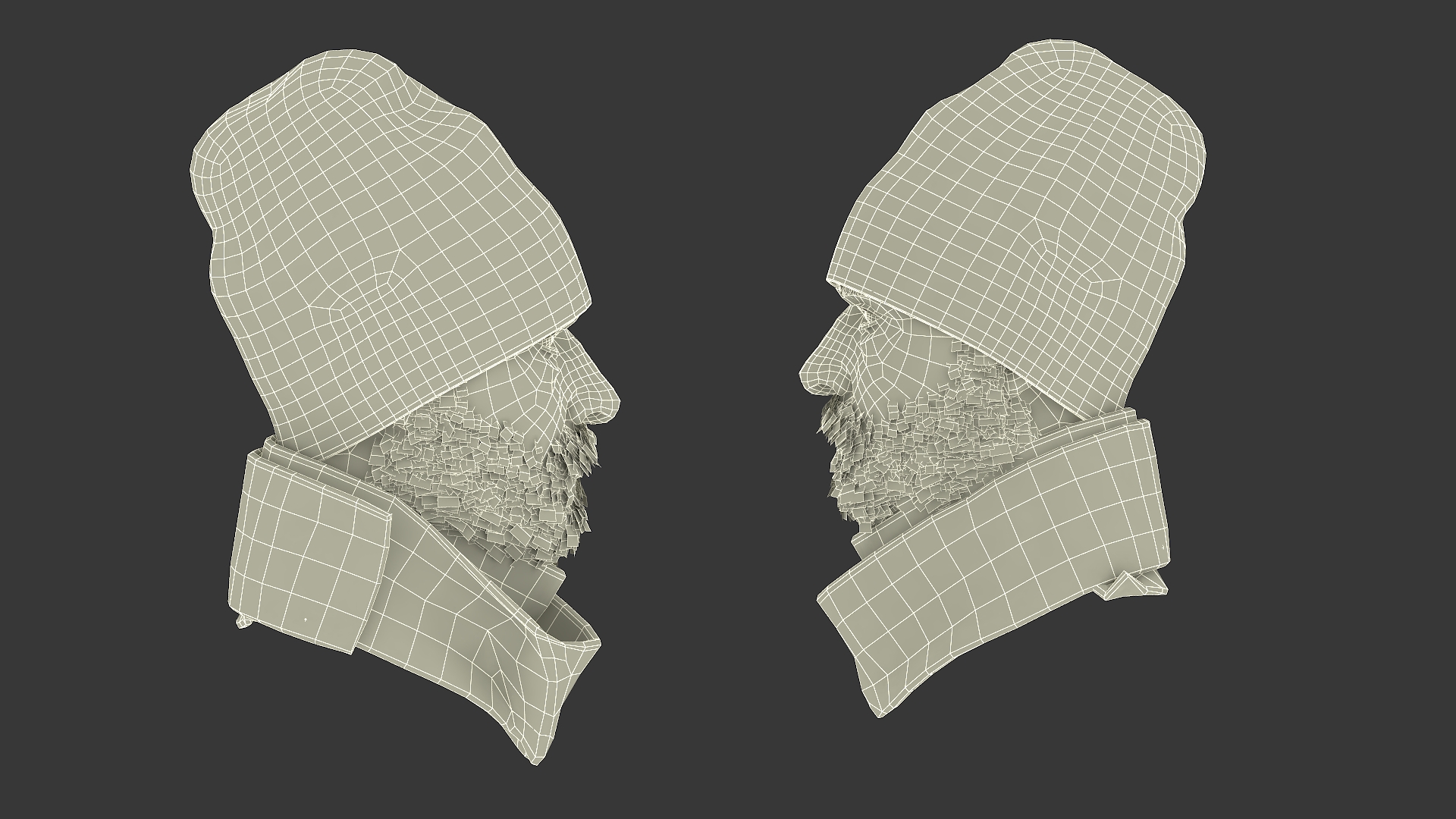 Homeless Man Head 3D