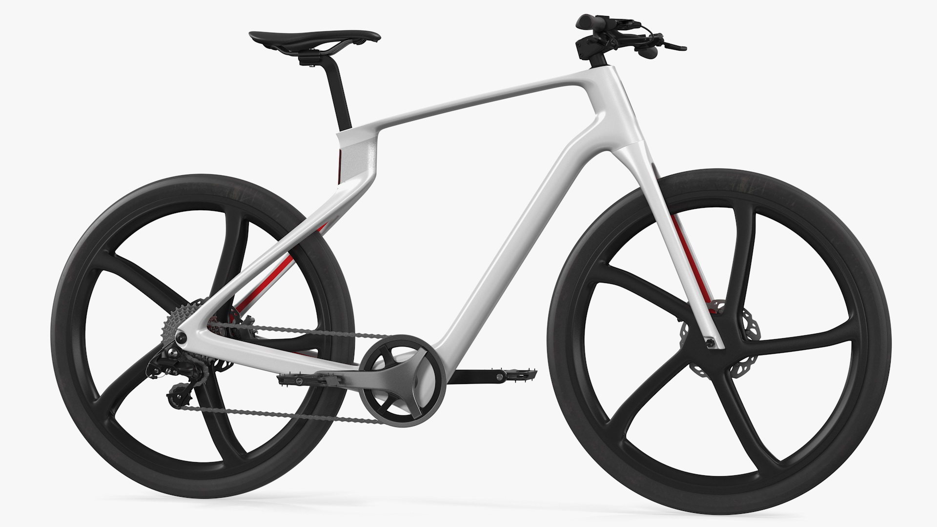 3D Carbon Electric Road Bike White Rigged model