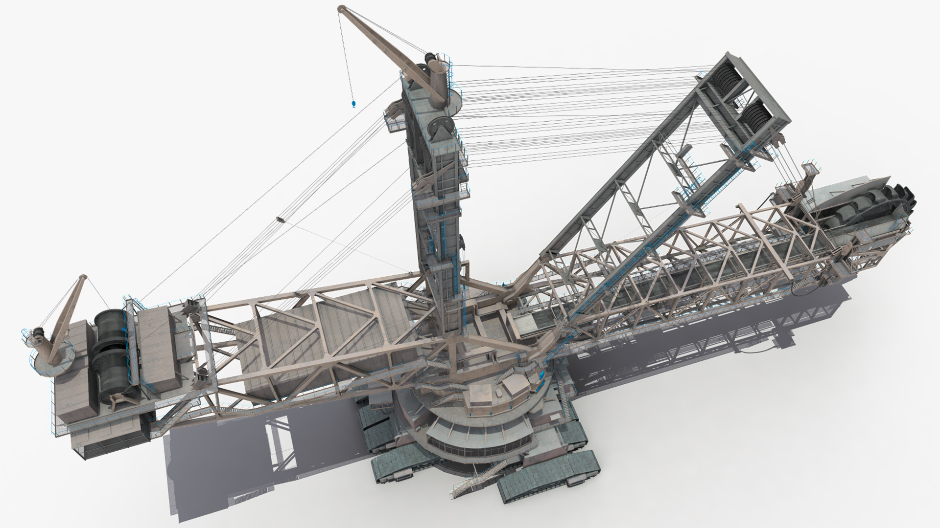 3D model Mining Multi Bucket Wheel Excavator