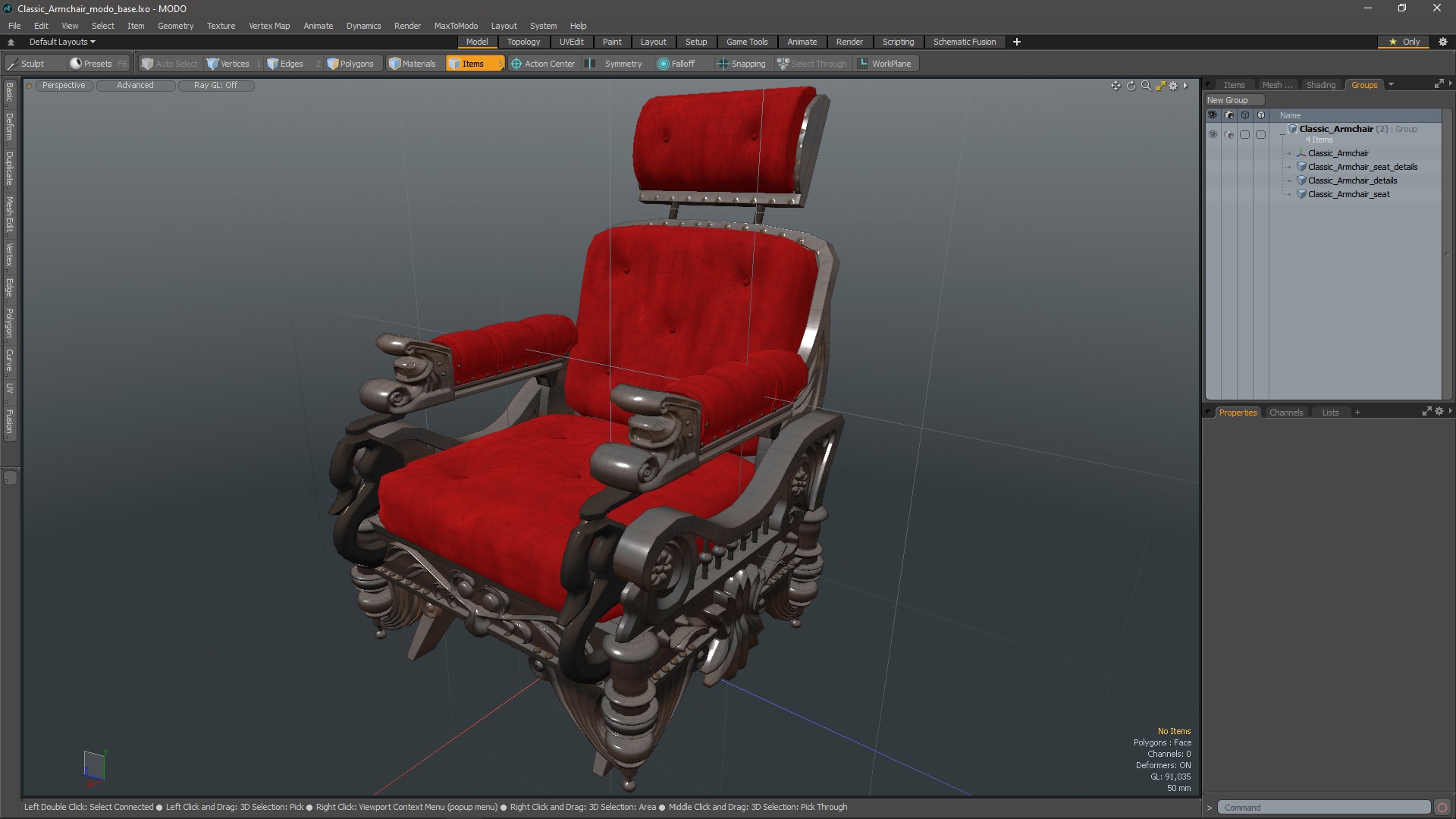 3D Classic Armchair