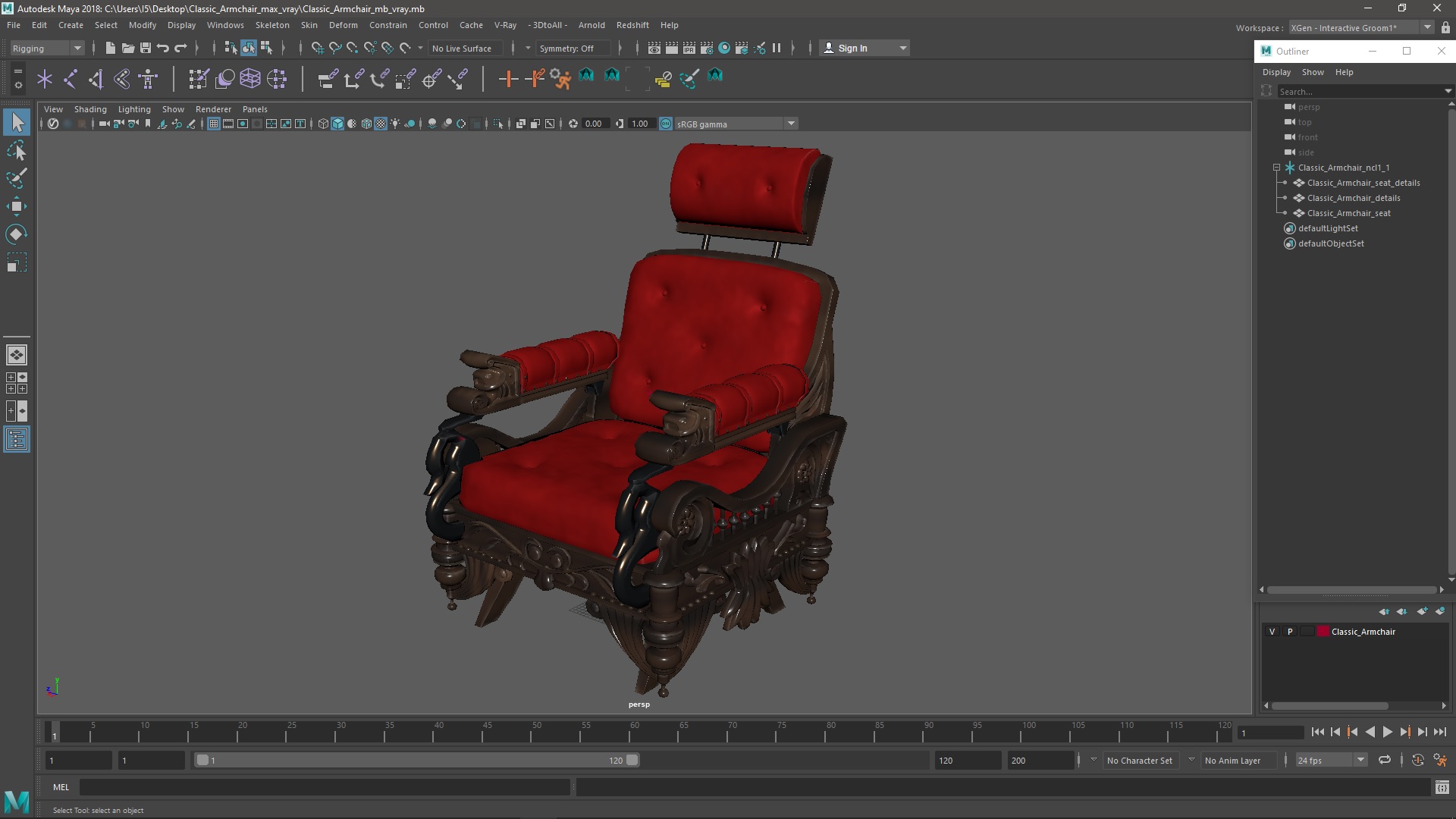 3D Classic Armchair