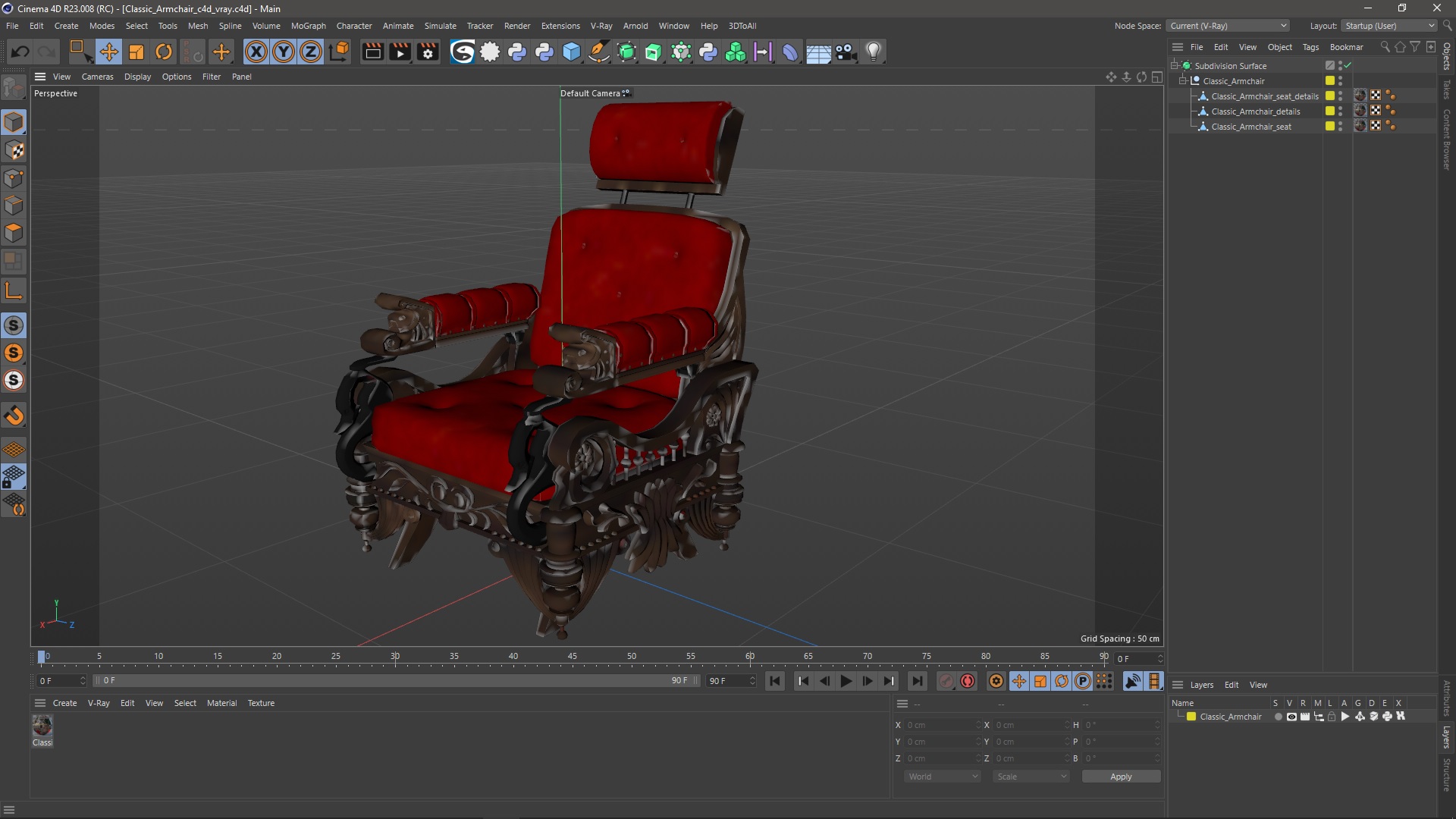 3D Classic Armchair