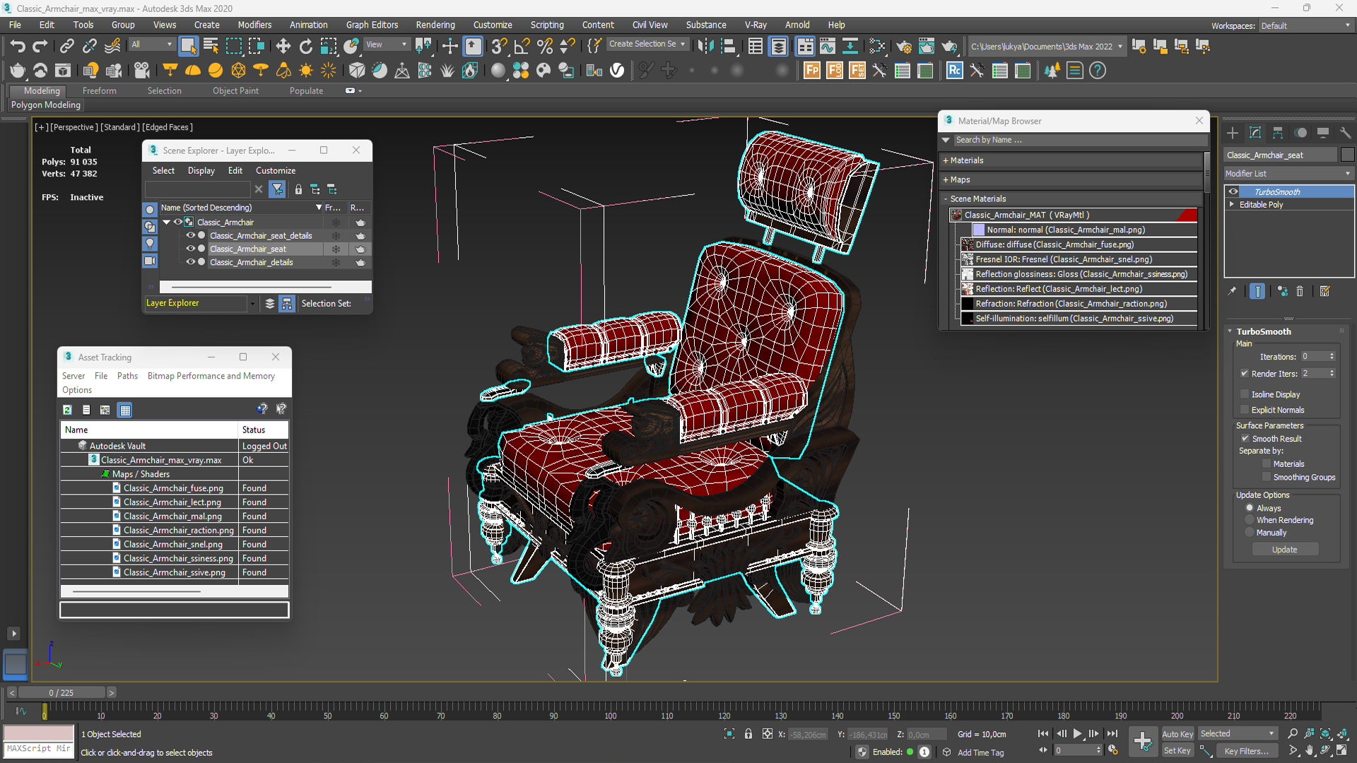 3D Classic Armchair