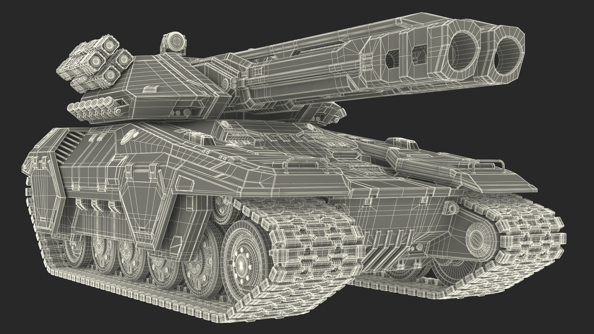 3D model Futuristic Military Heavy Tank