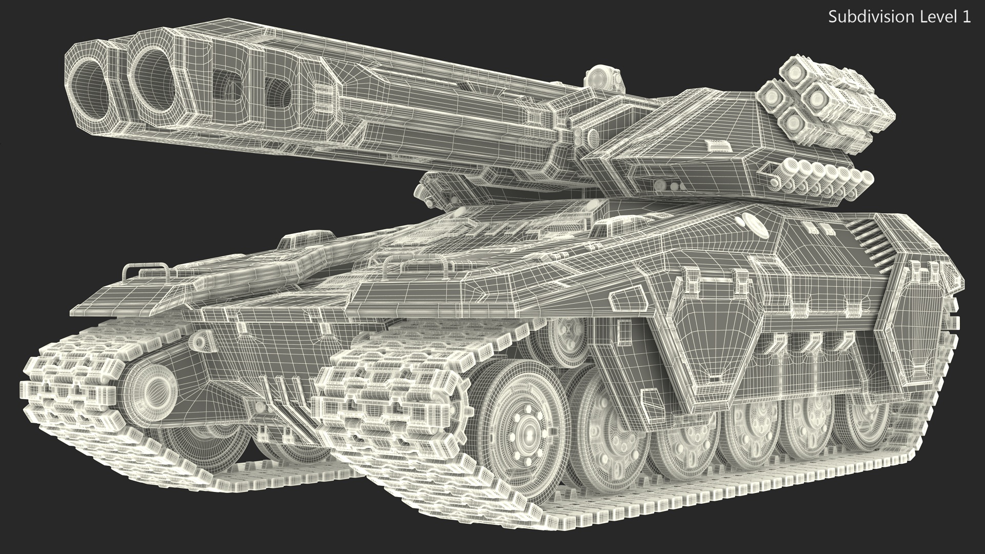 3D model Futuristic Military Heavy Tank