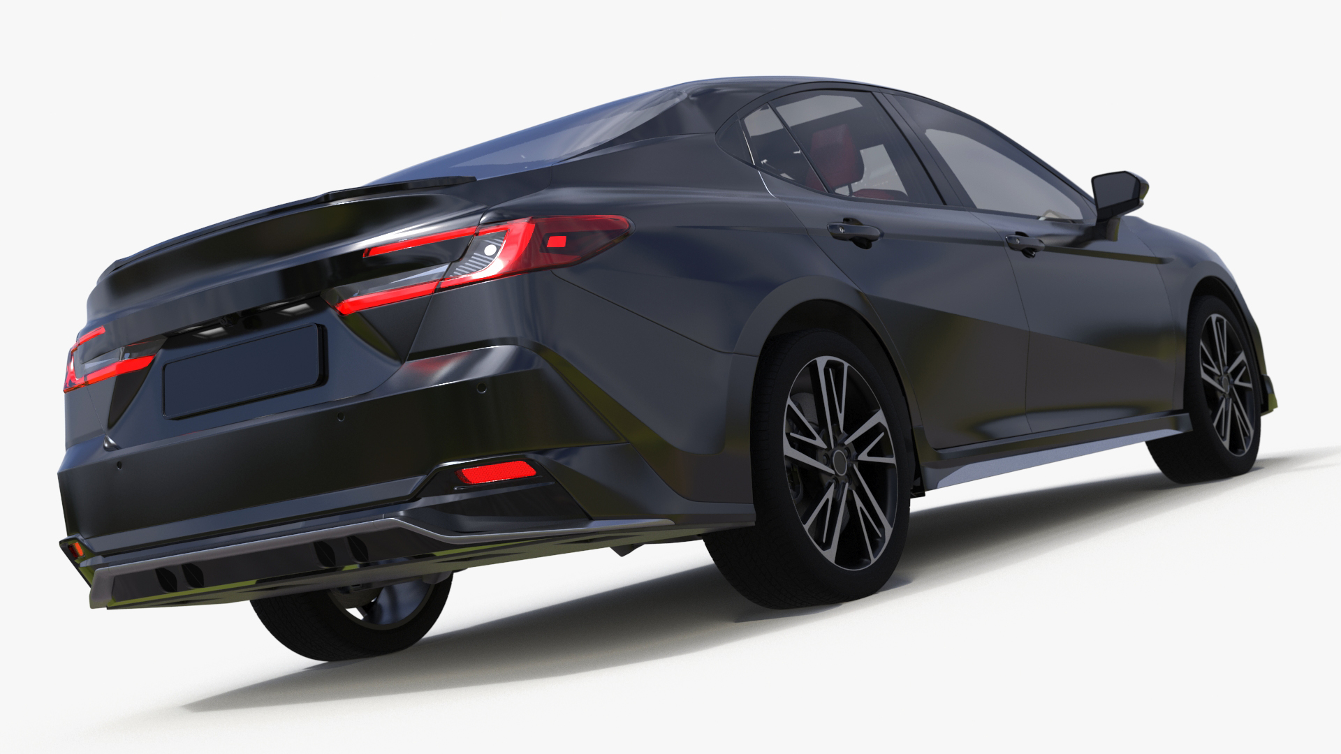 3D model Mid Size Sedan Black