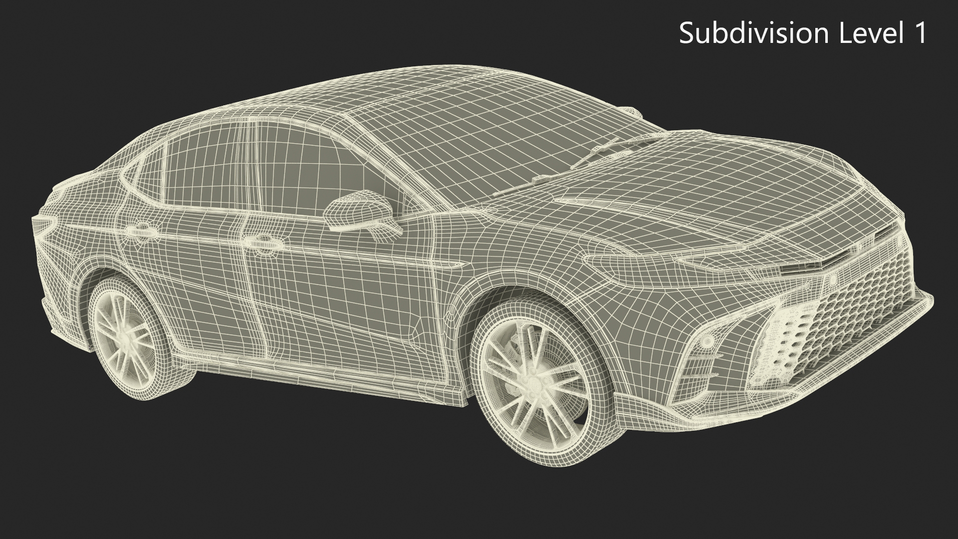 3D model Mid Size Sedan Black