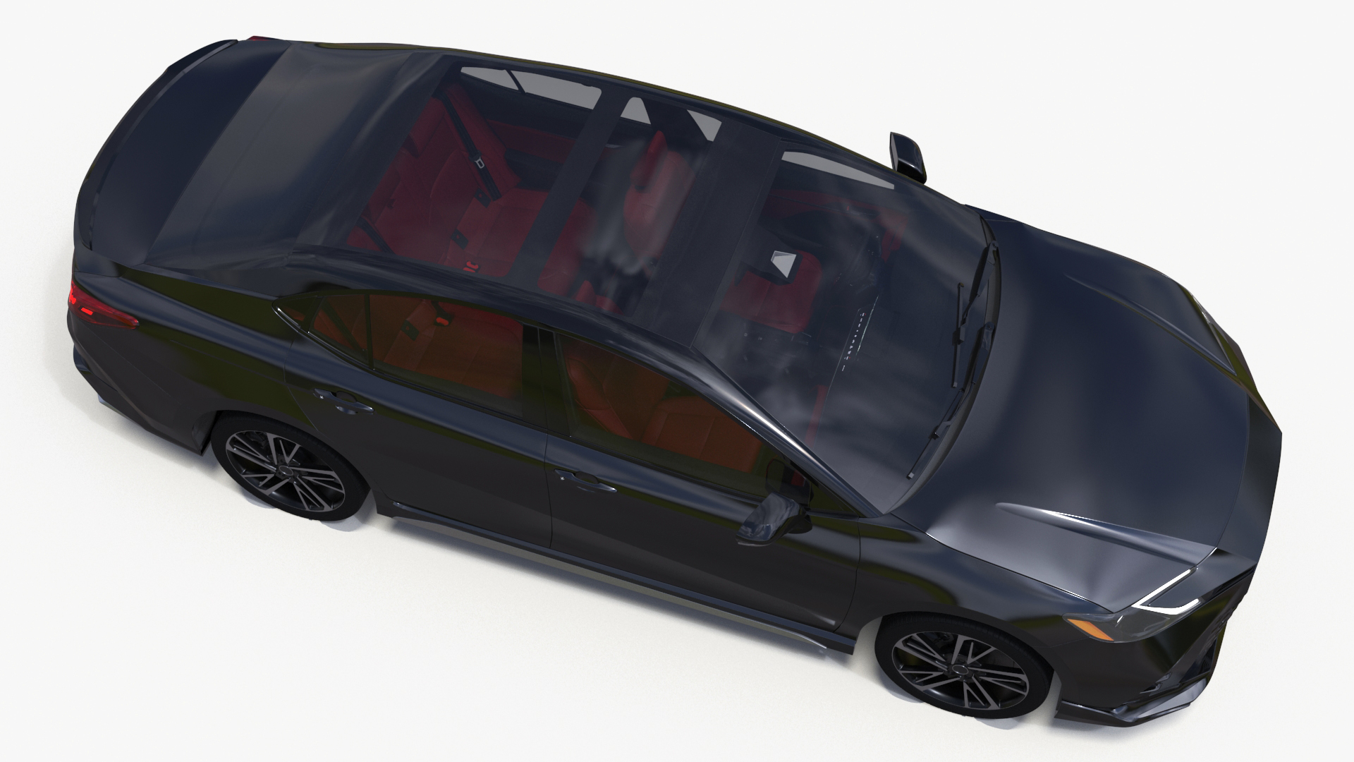 3D model Mid Size Sedan Black