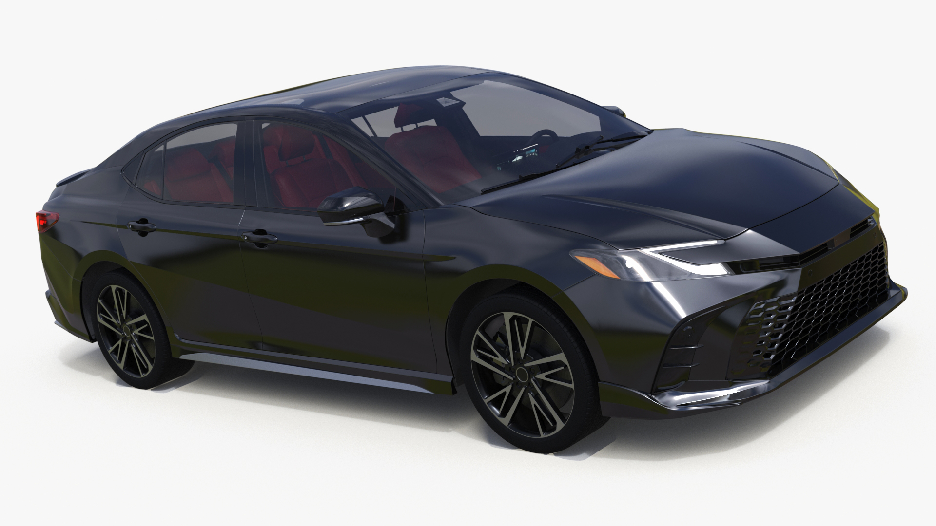 3D model Mid Size Sedan Black