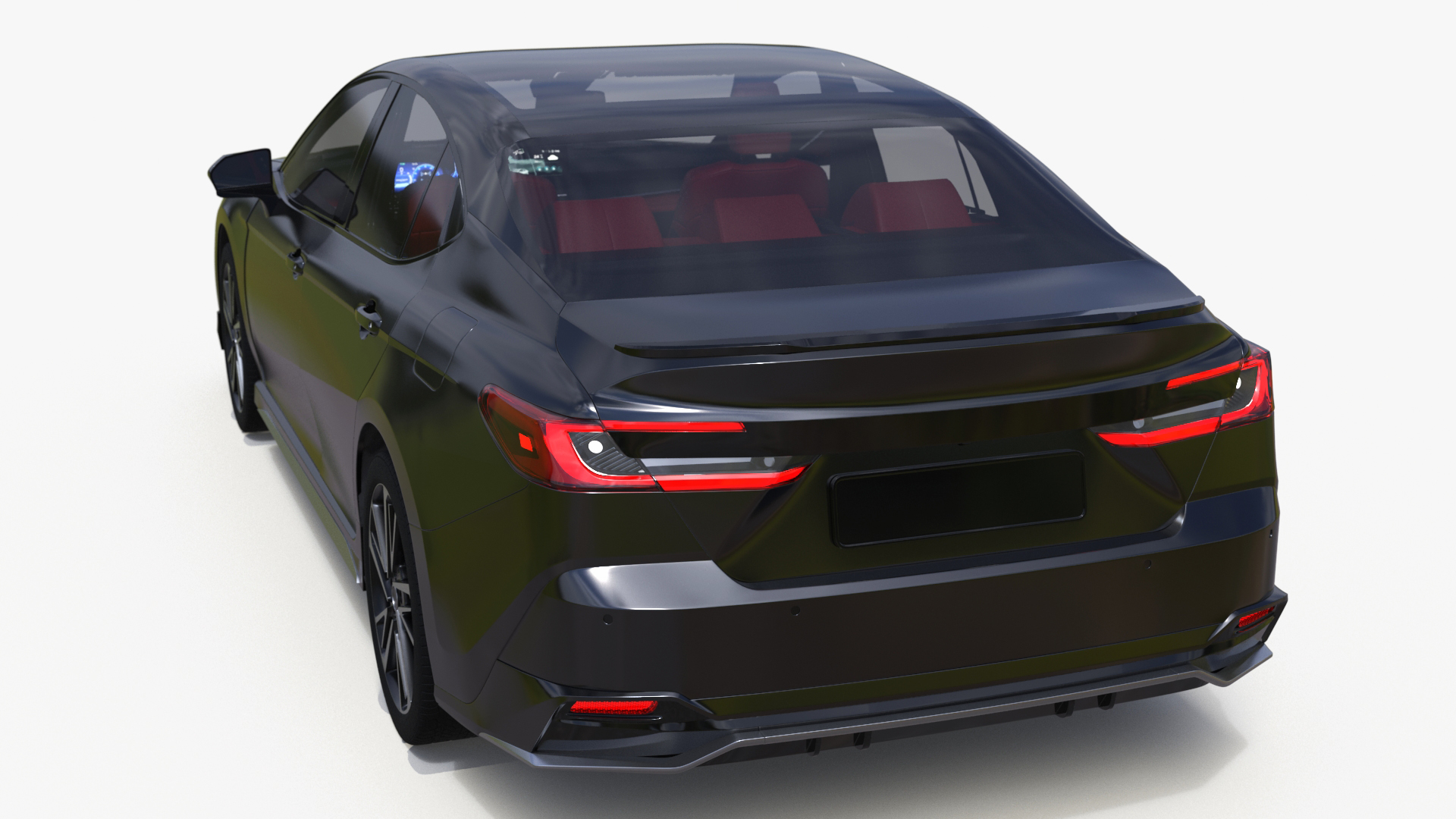 3D model Mid Size Sedan Black