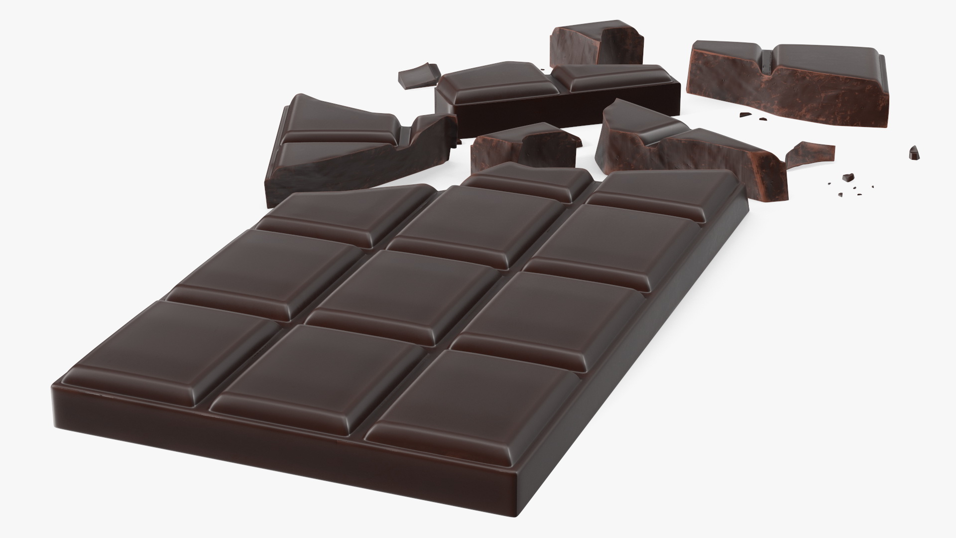 3D Crushed Dark Chocolate Bar