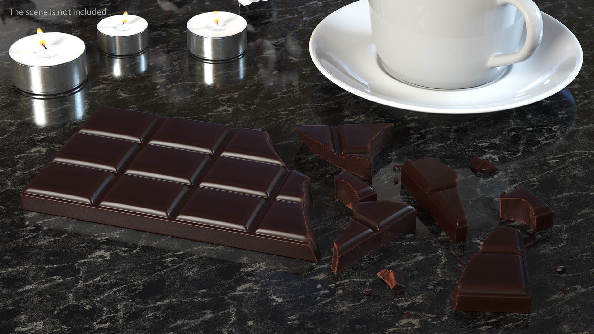 3D Crushed Dark Chocolate Bar