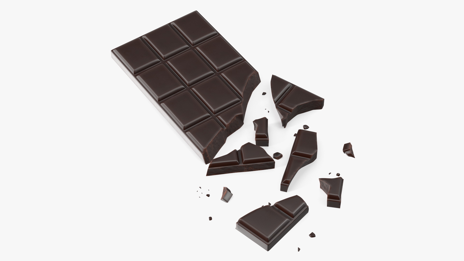 3D Crushed Dark Chocolate Bar