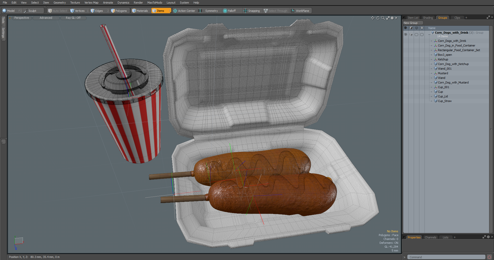 3D model Corn Dogs with Drink