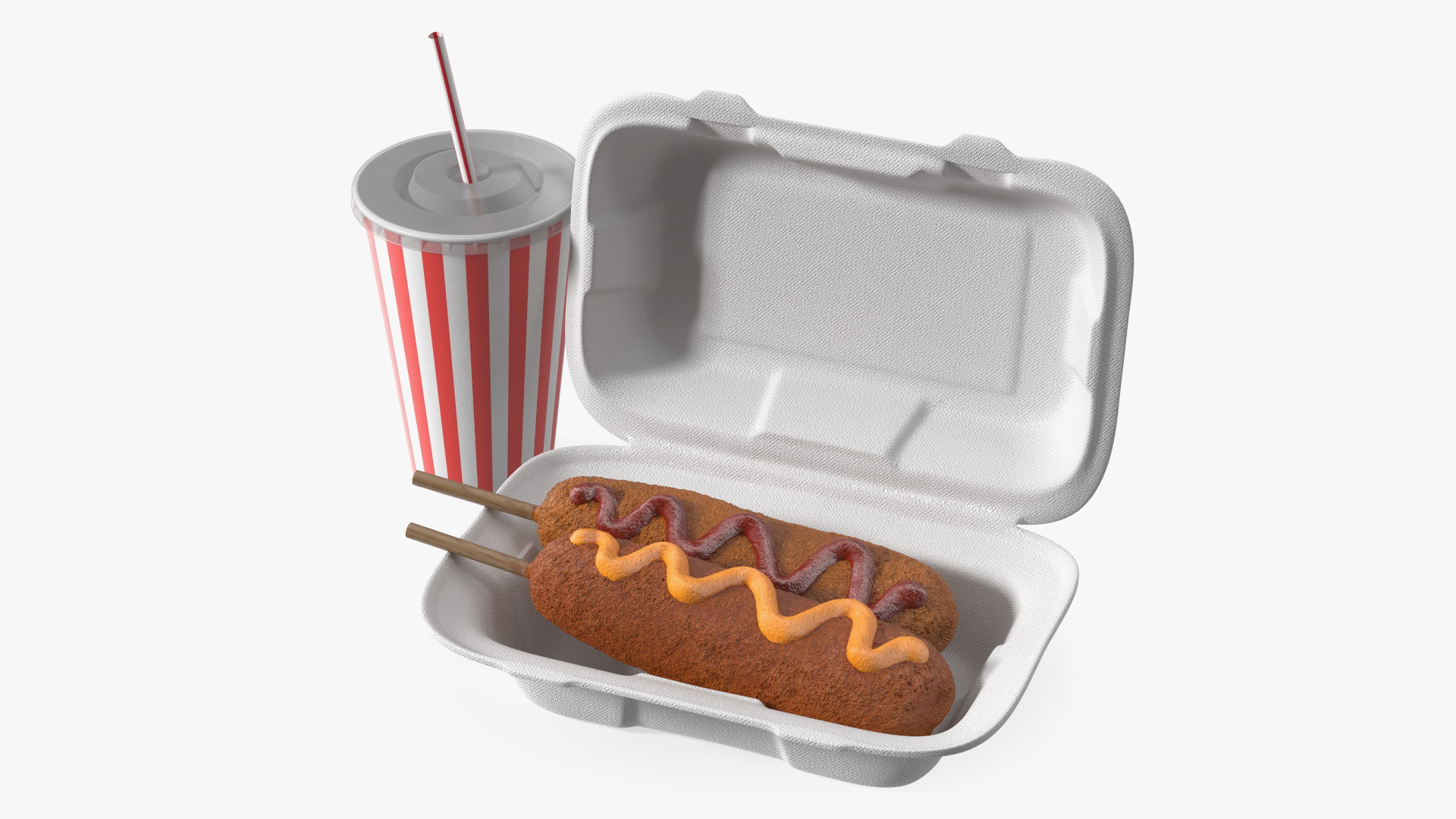 3D model Corn Dogs with Drink