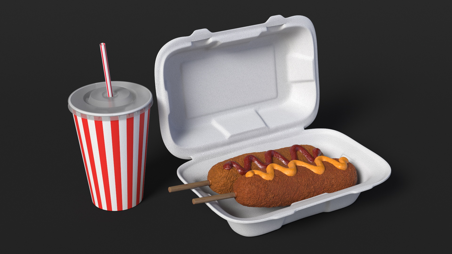 3D model Corn Dogs with Drink