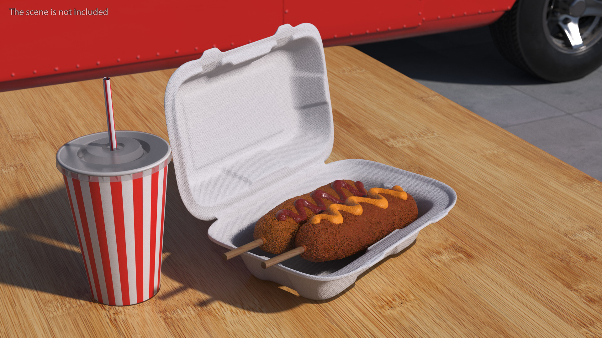 3D model Corn Dogs with Drink