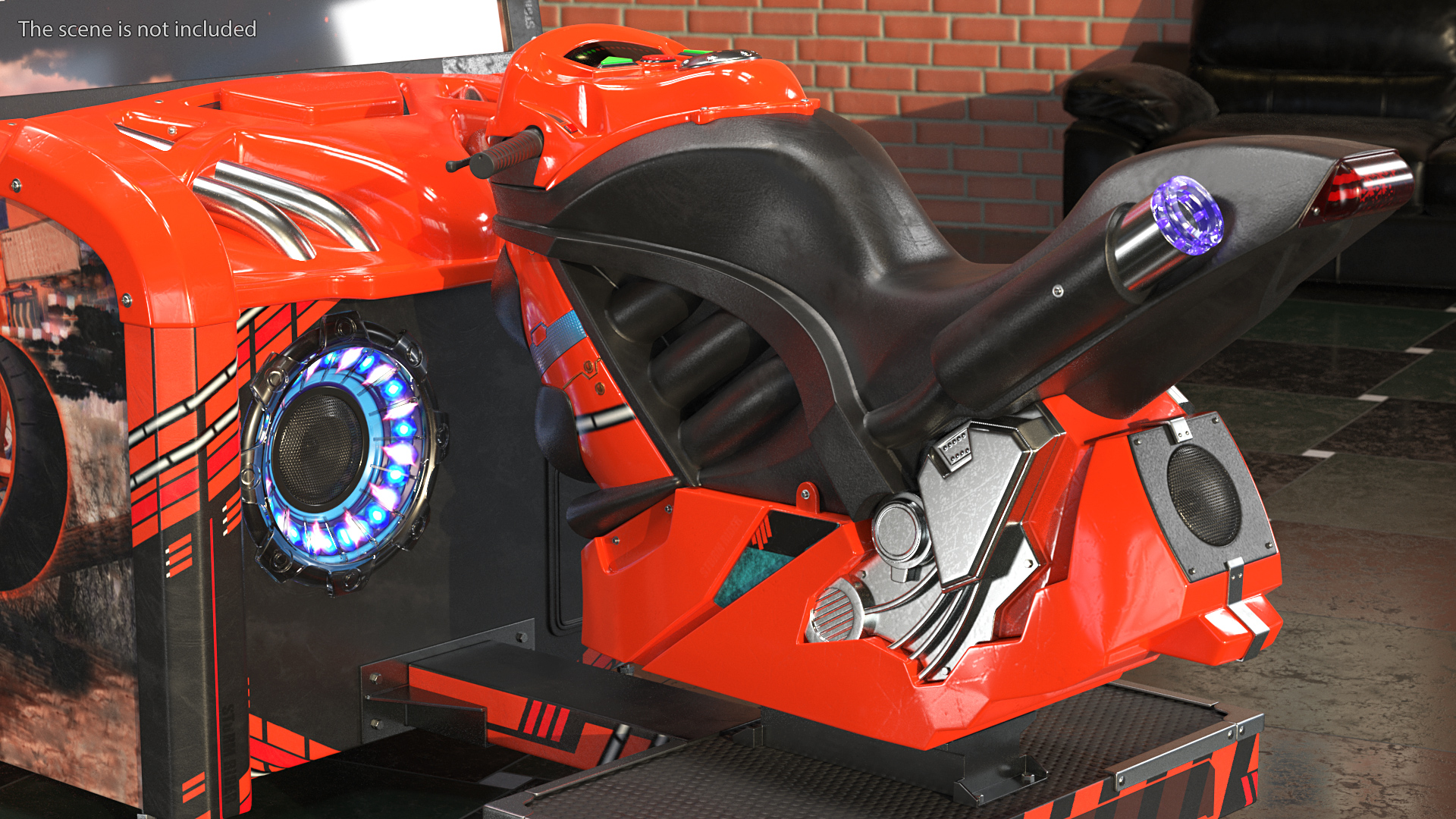 3D model Motorcycle Racing Arcade Machine ON