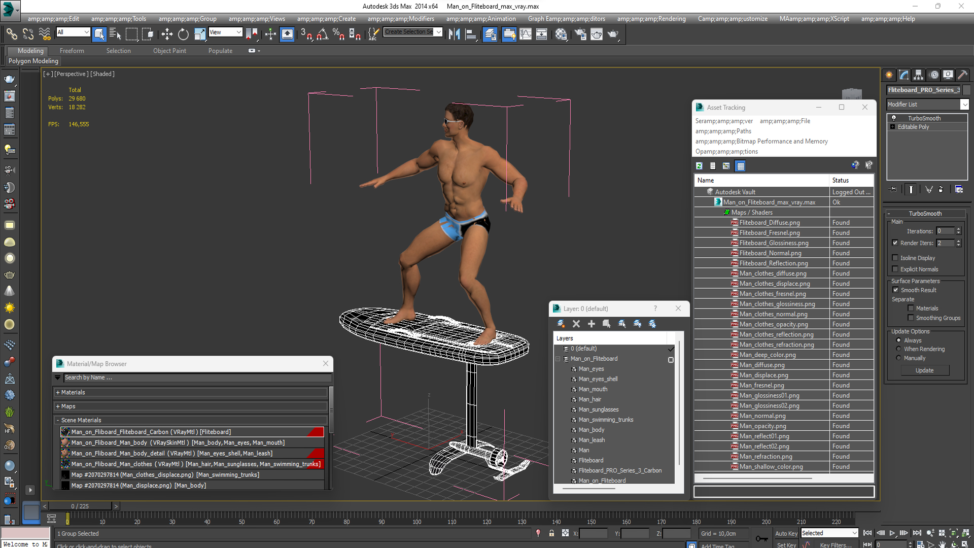 Man on Fliteboard 3D