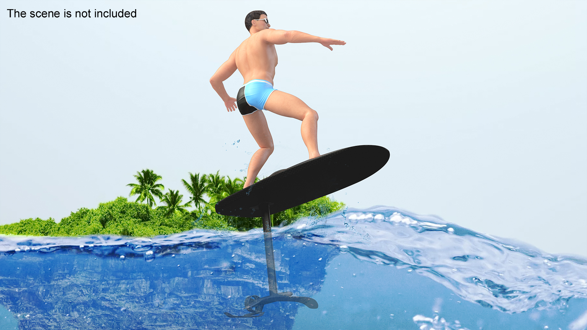 Man on Fliteboard 3D