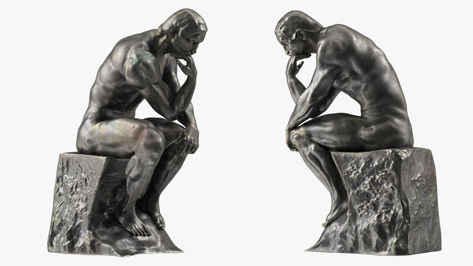 3D model The Thinker Statue Bronze