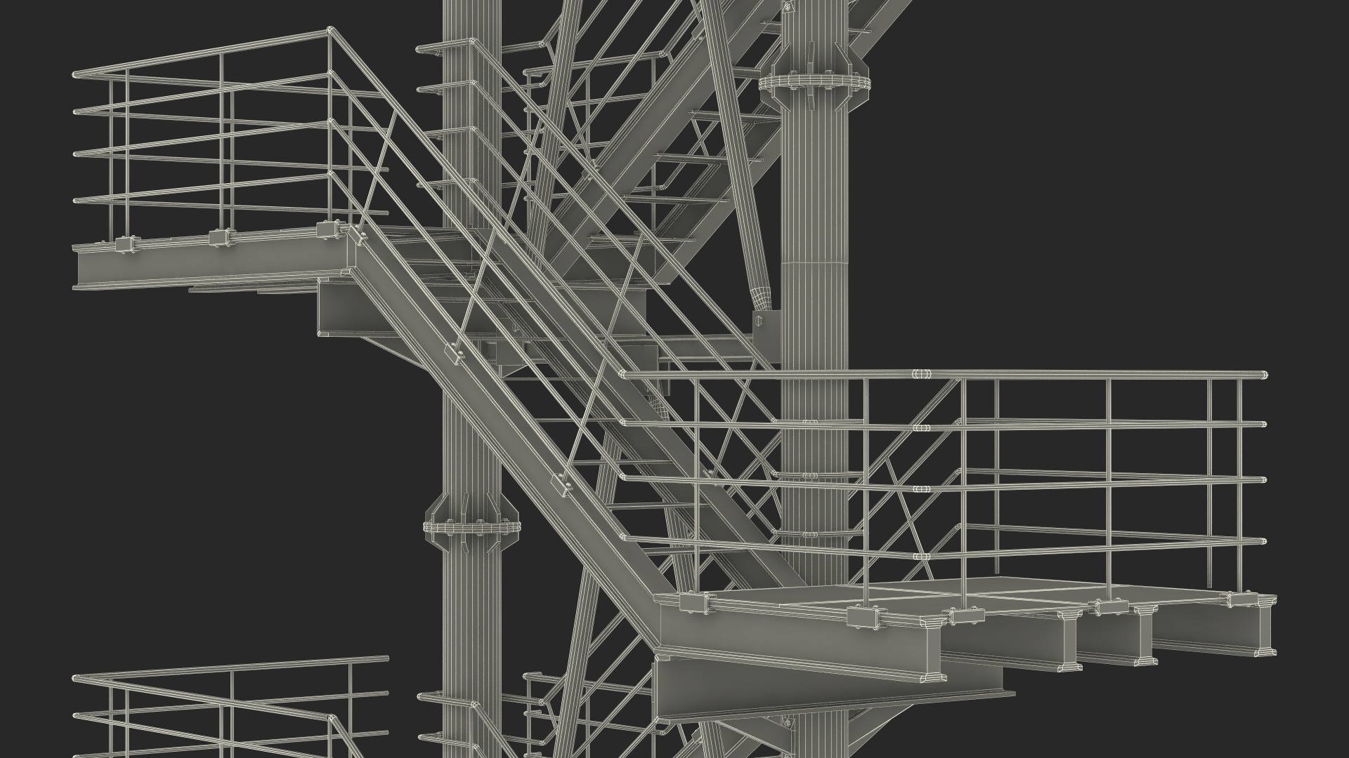 Modular Fire Escape 3D model