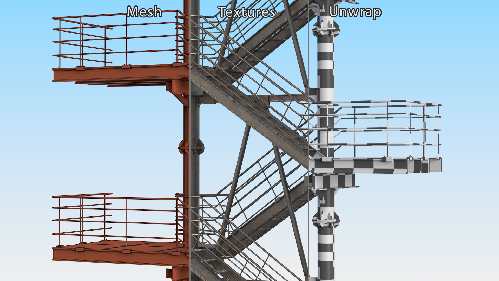 Modular Fire Escape 3D model