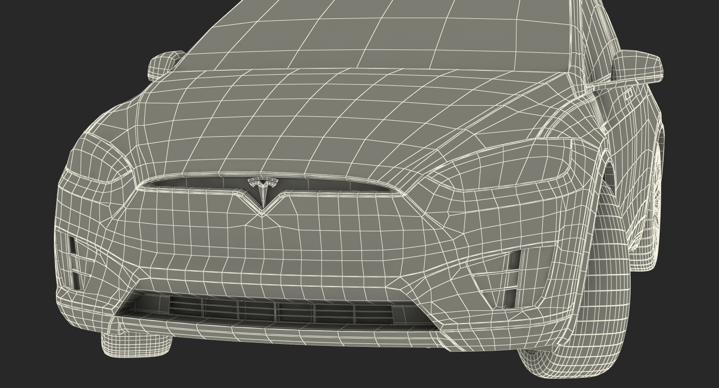 3D Tesla Model X P100D 2017 Rigged