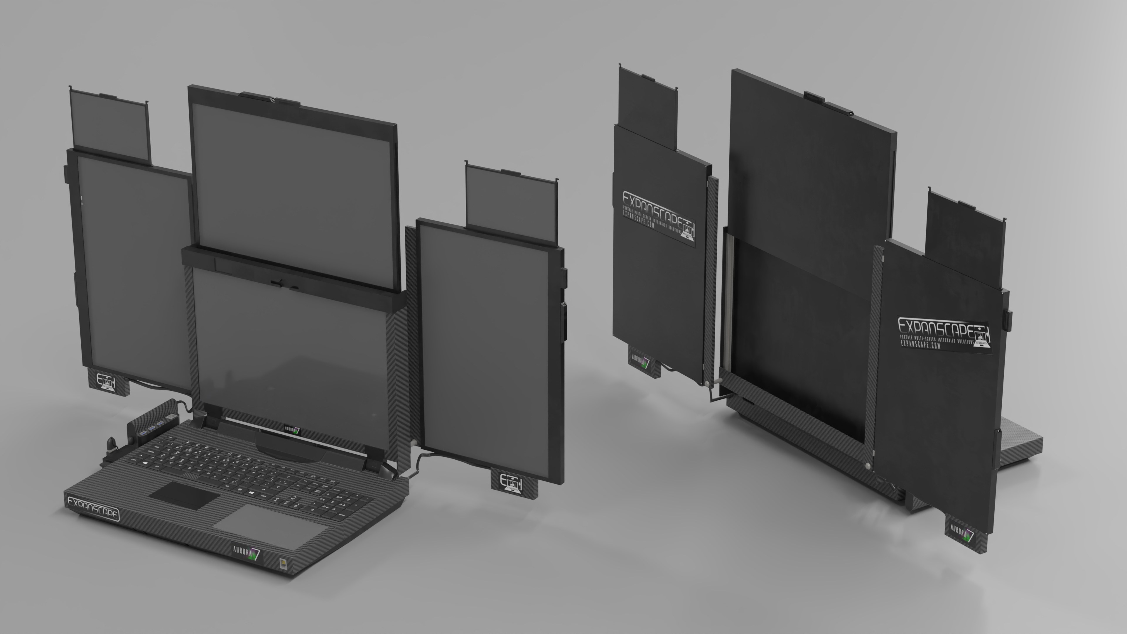 3D Laptop Expanscape Aurora Rigged