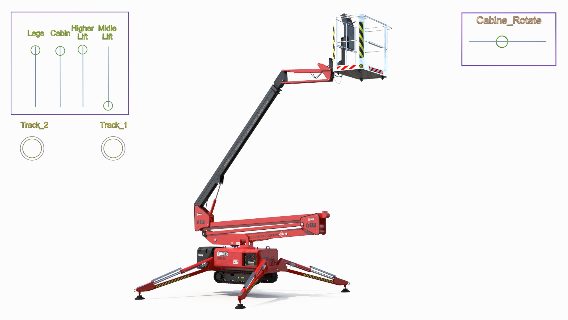 3D Articulated Boom Lift Rigged model