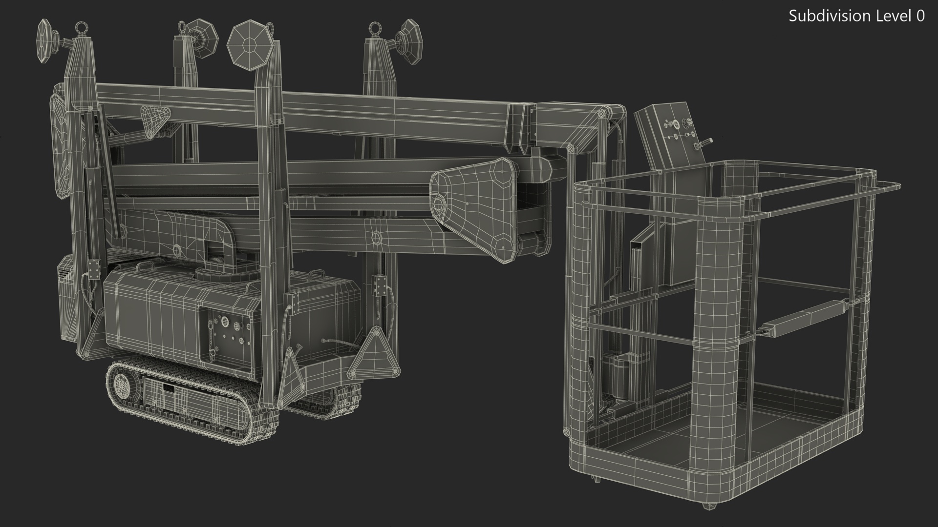 3D Articulated Boom Lift Rigged model