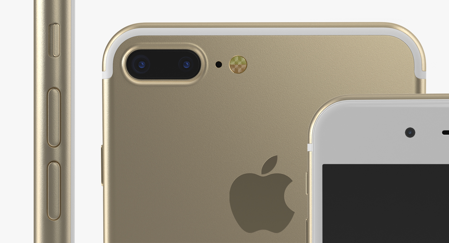 3D IPhone 7 Plus Gold model