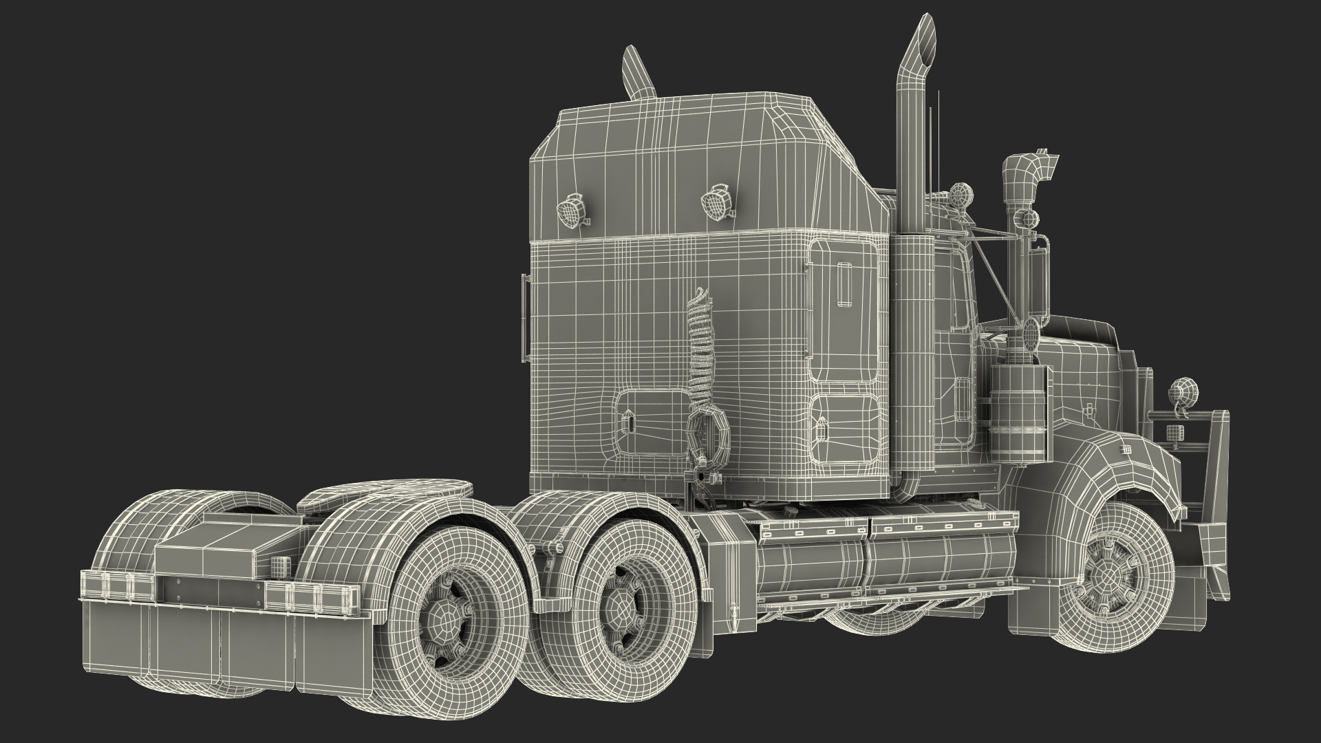 3D Vintage Semi-Truck model