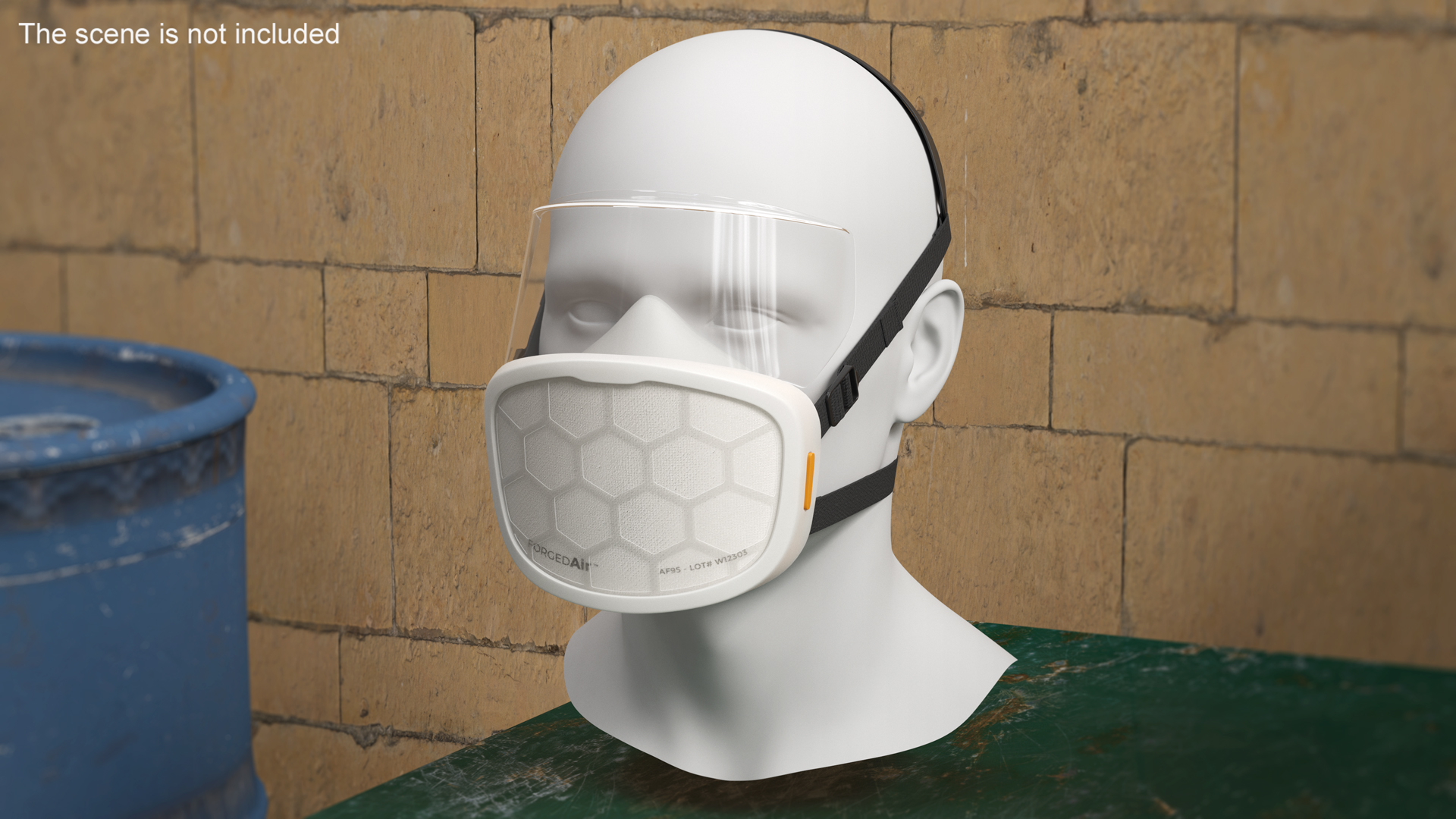 Respirator with Visor ForgedAir White 3D