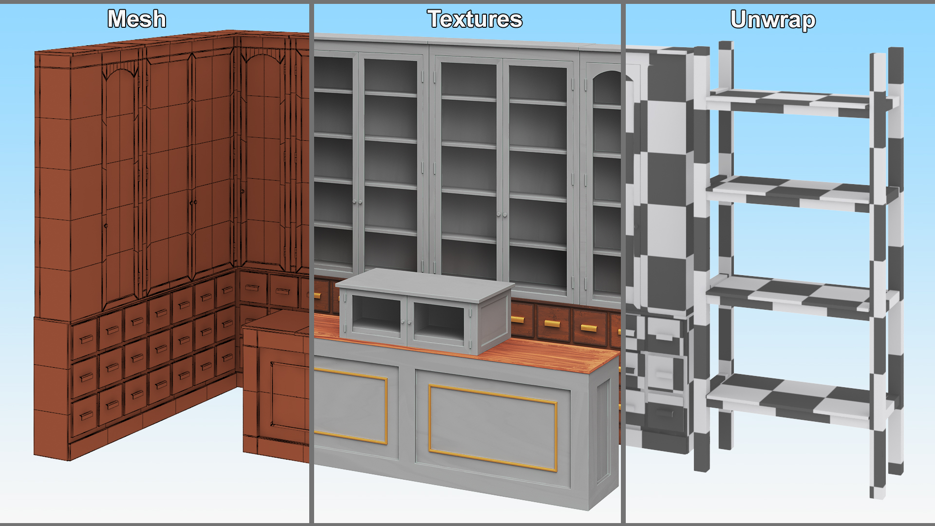 3D Shop Furniture Set model