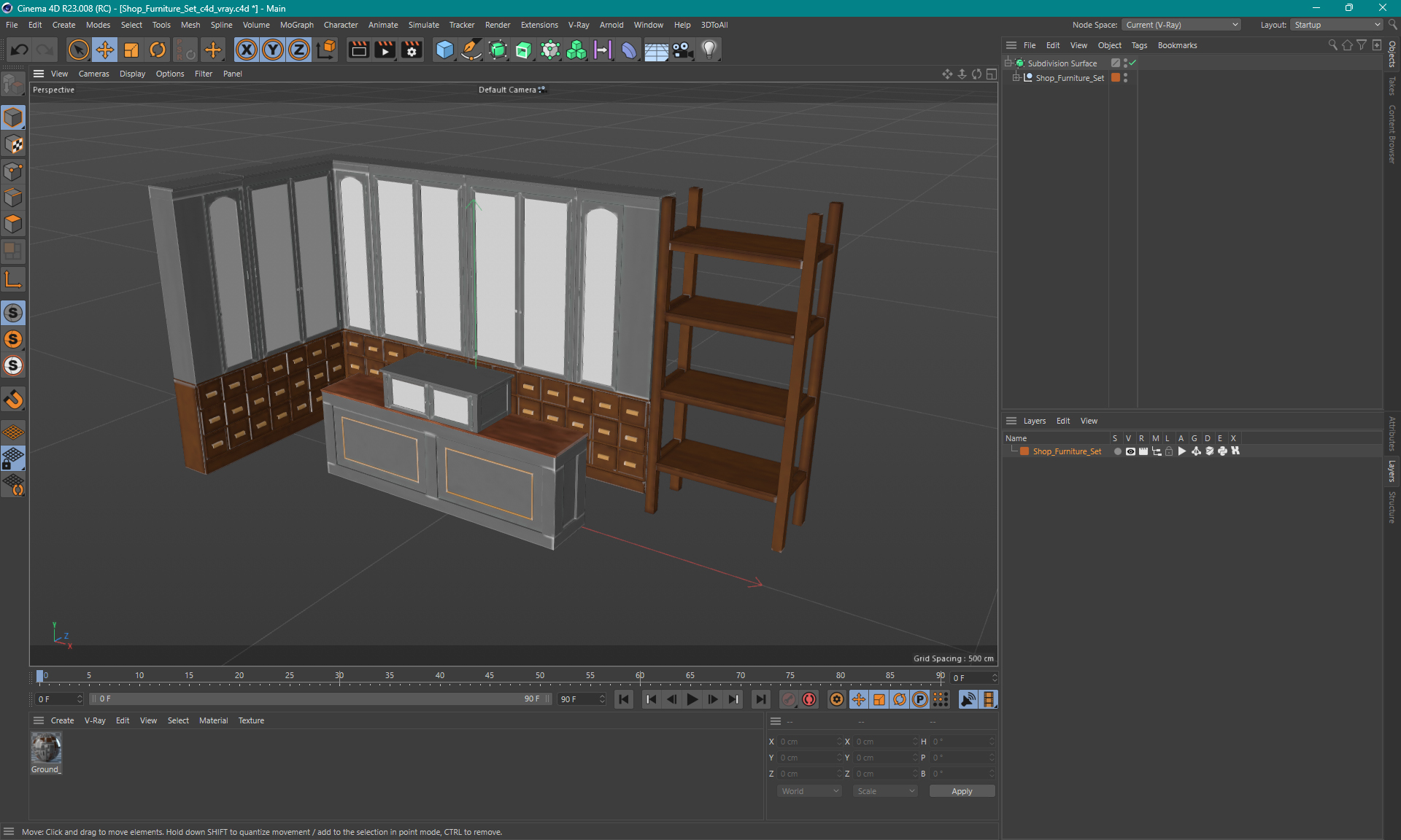 3D Shop Furniture Set model