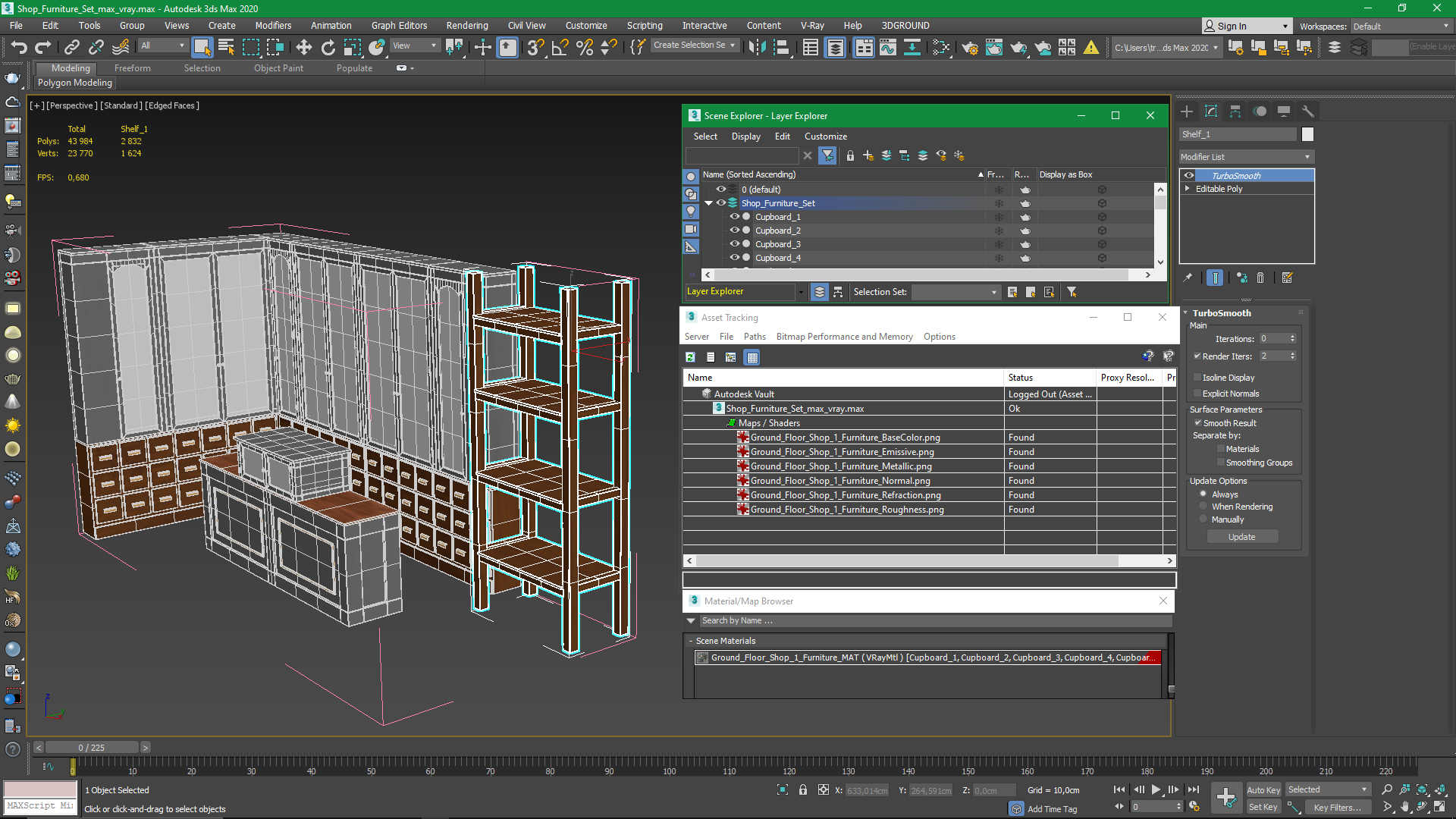 3D Shop Furniture Set model