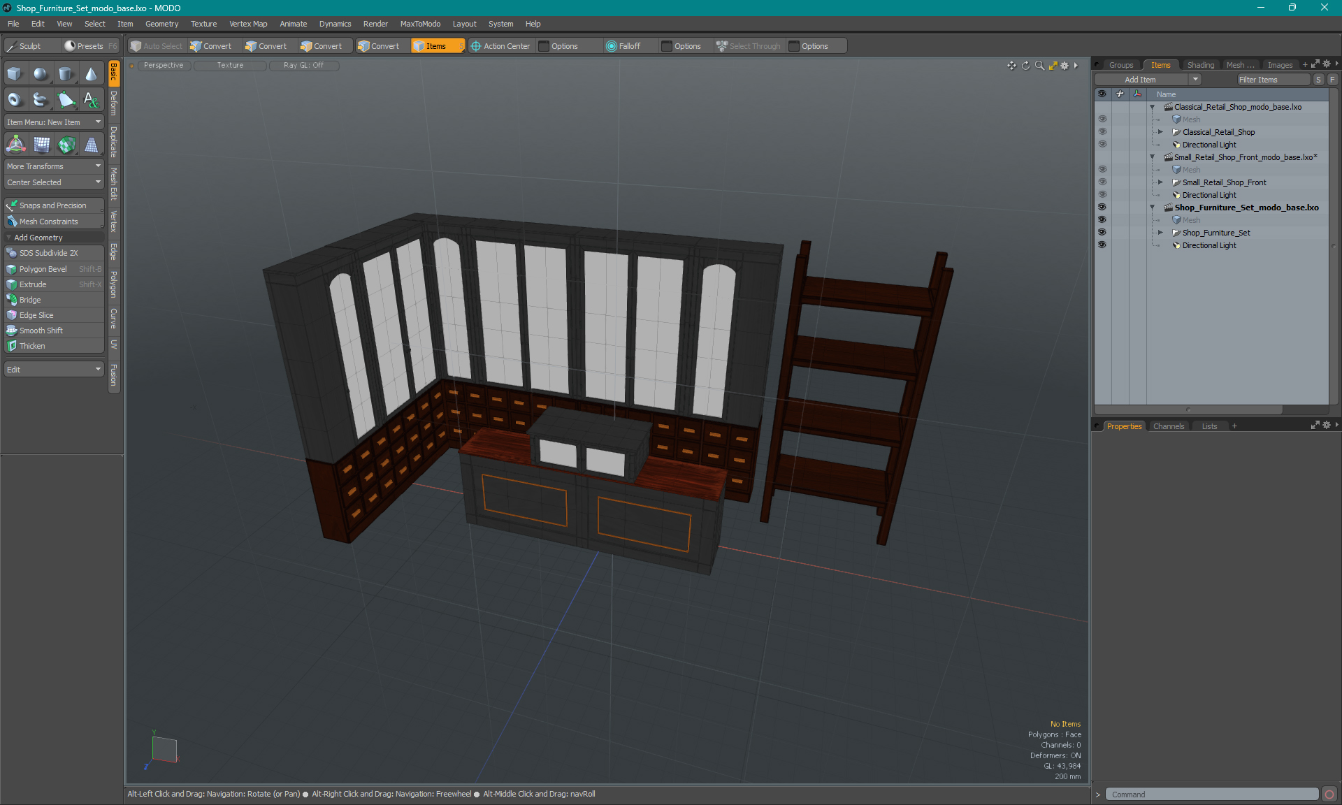 3D Shop Furniture Set model