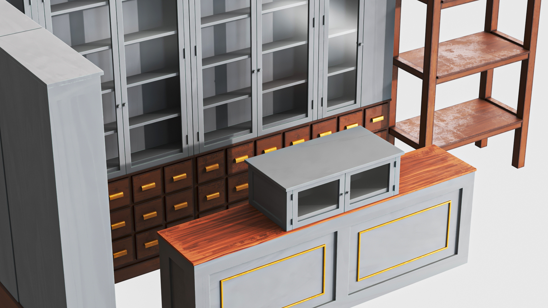 3D Shop Furniture Set model