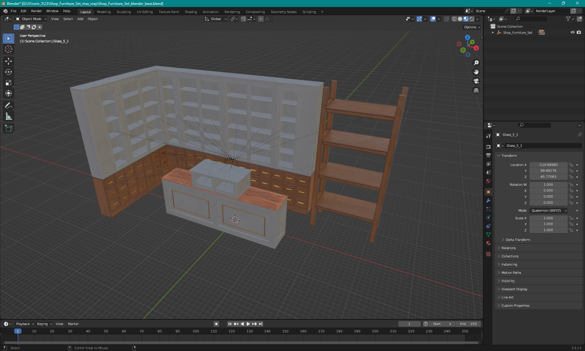 3D Shop Furniture Set model