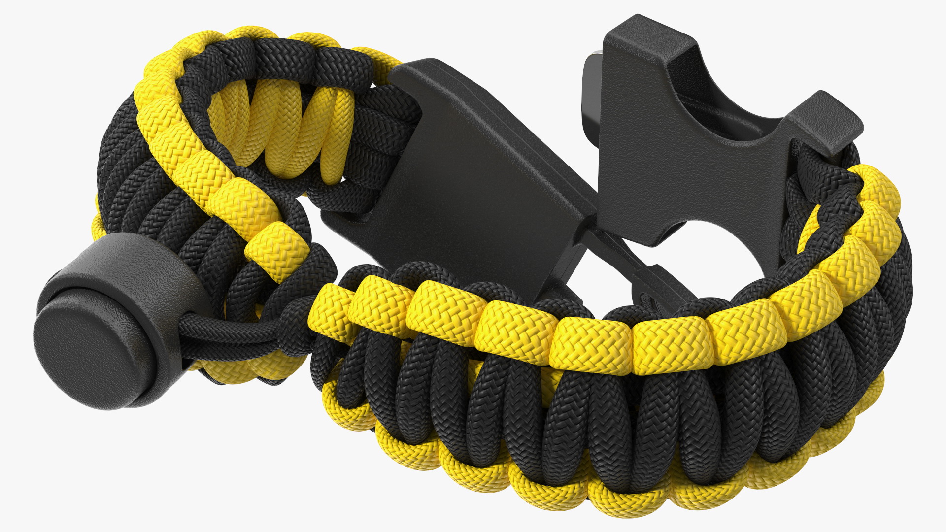 3D Tactical Paracord Bracelet Yellow model