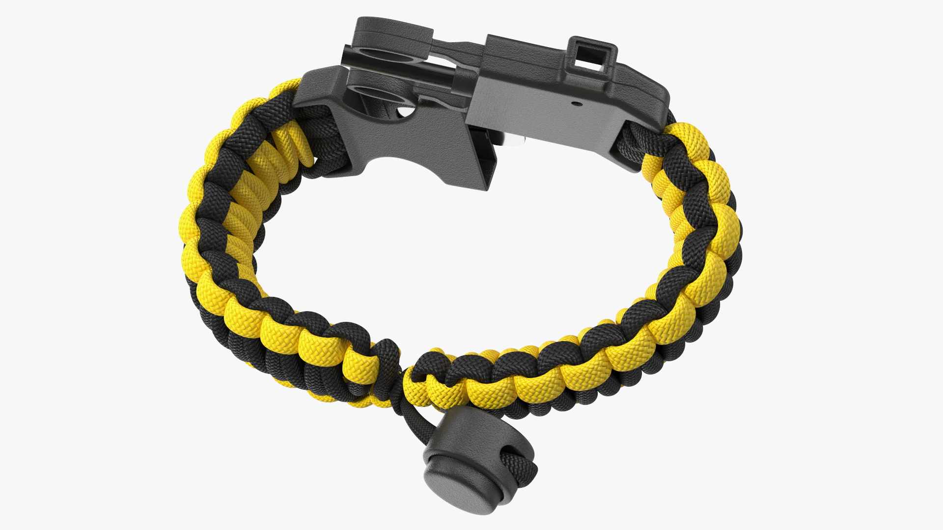 3D Tactical Paracord Bracelet Yellow model