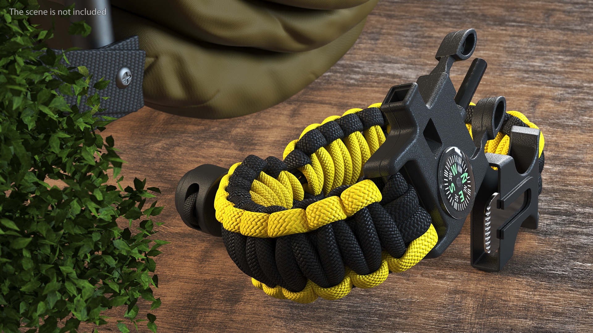 3D Tactical Paracord Bracelet Yellow model