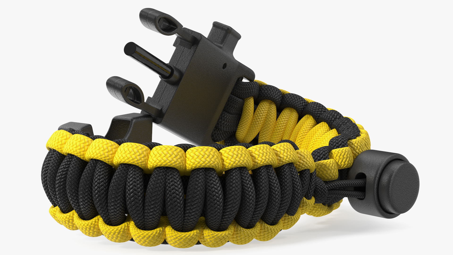 3D Tactical Paracord Bracelet Yellow model