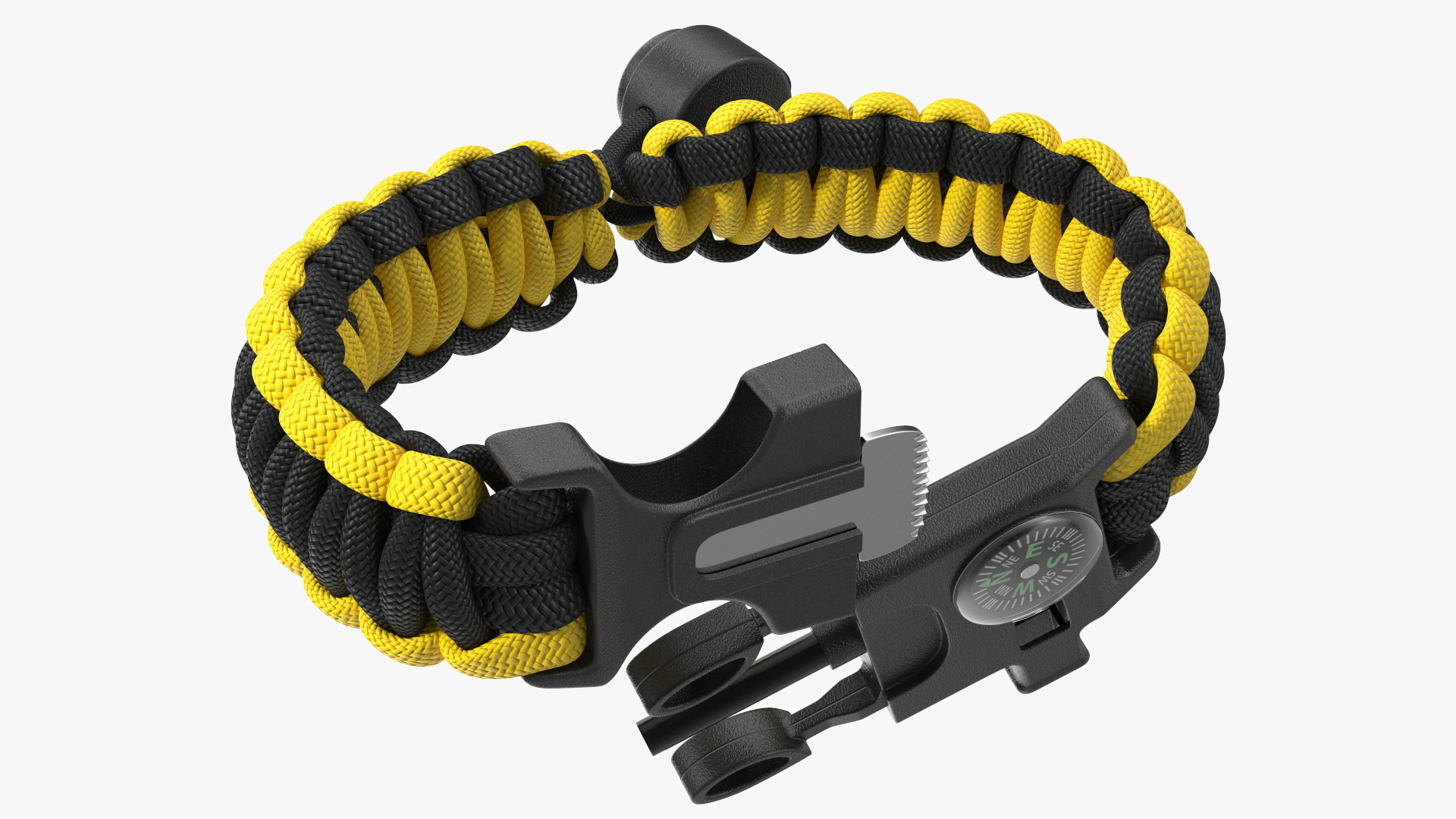 3D Tactical Paracord Bracelet Yellow model