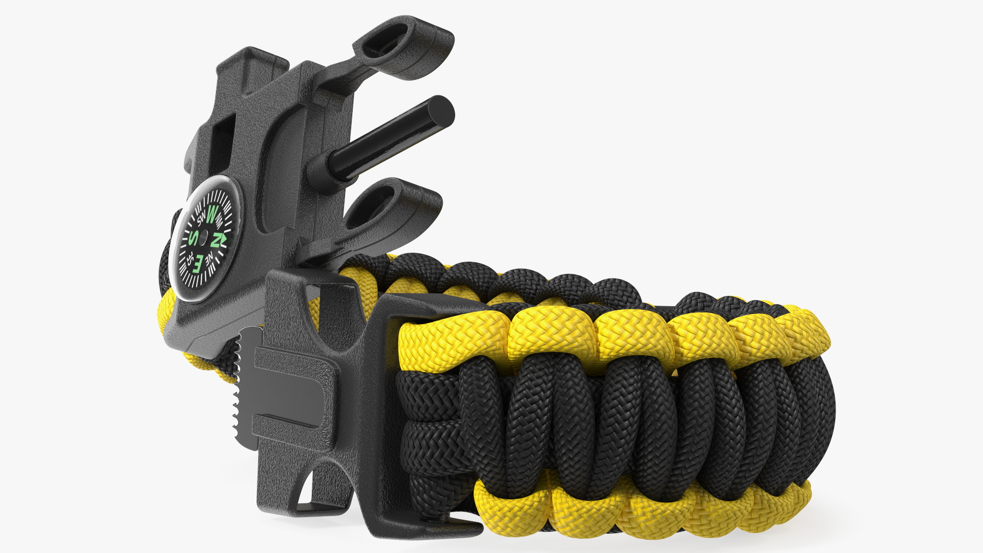 3D Tactical Paracord Bracelet Yellow model